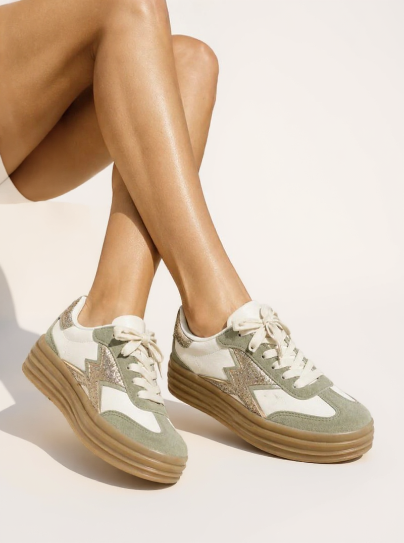 Trendy Groene Sneaker