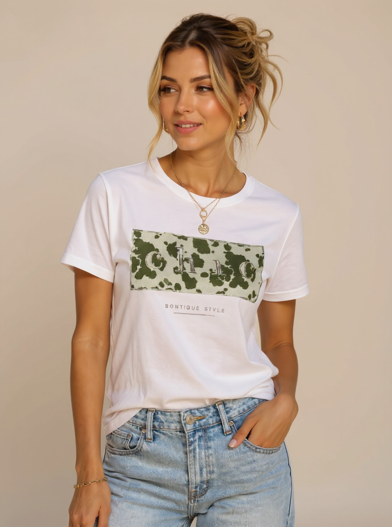 T'Shirt " Chic" Camoprint One size past tot mt 40