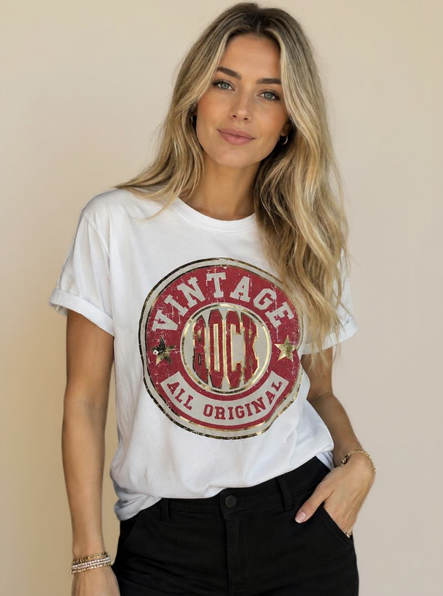 T'Shirt " Vintage rock" one size (Past tot 40)
