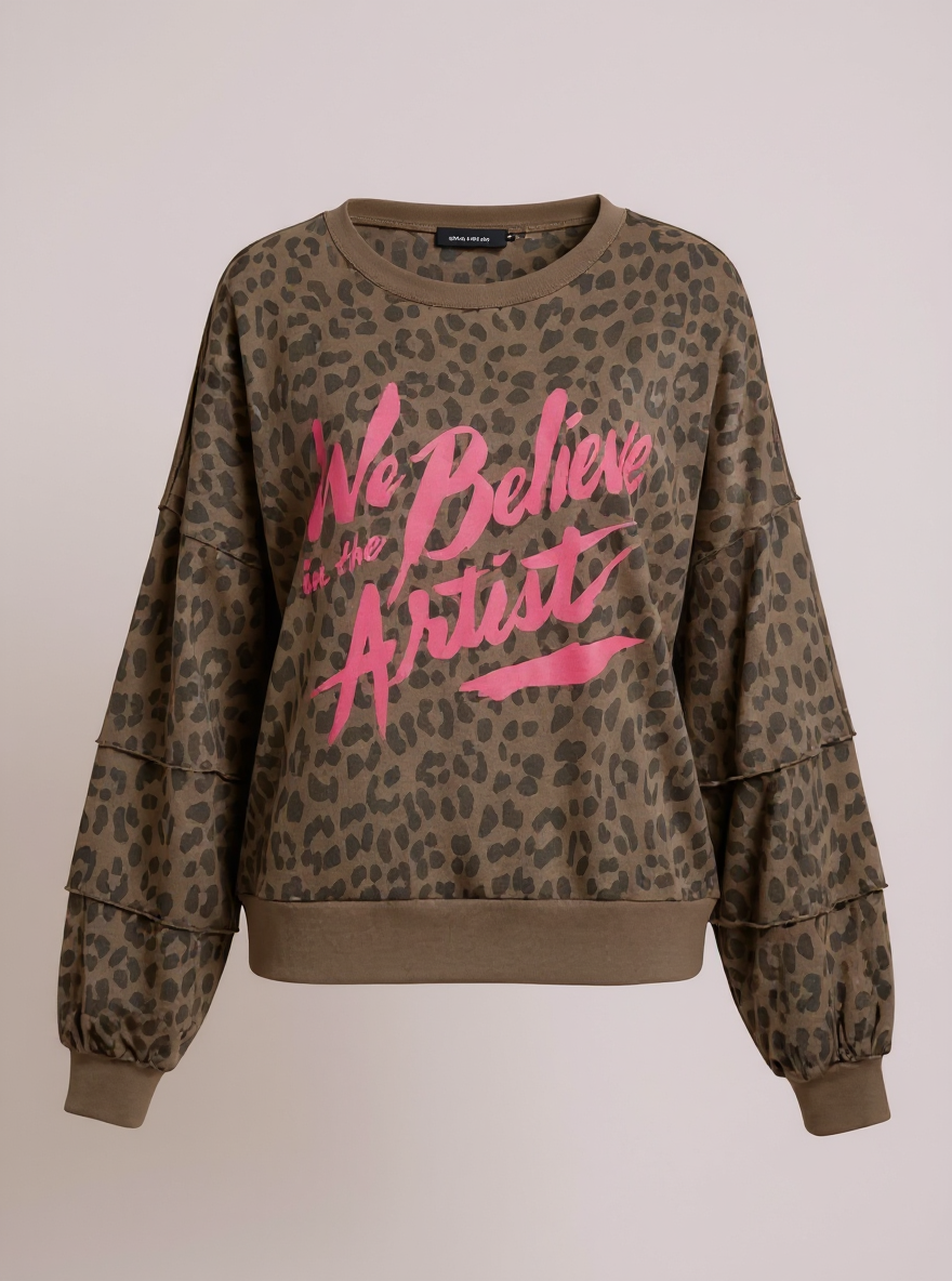 We Believe sweater Chocolate one size (tot 44)