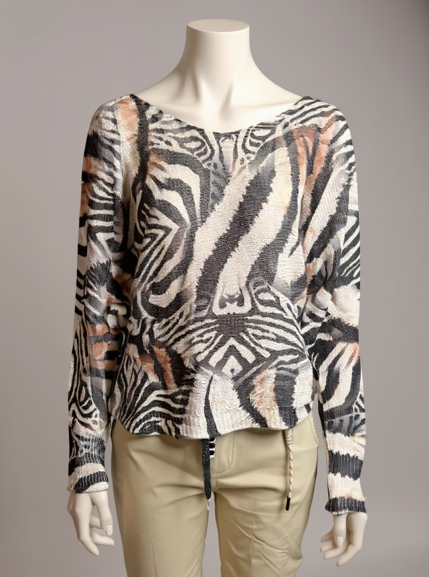 Dun truitje met tijger prints one size draagbaar tot mt 40