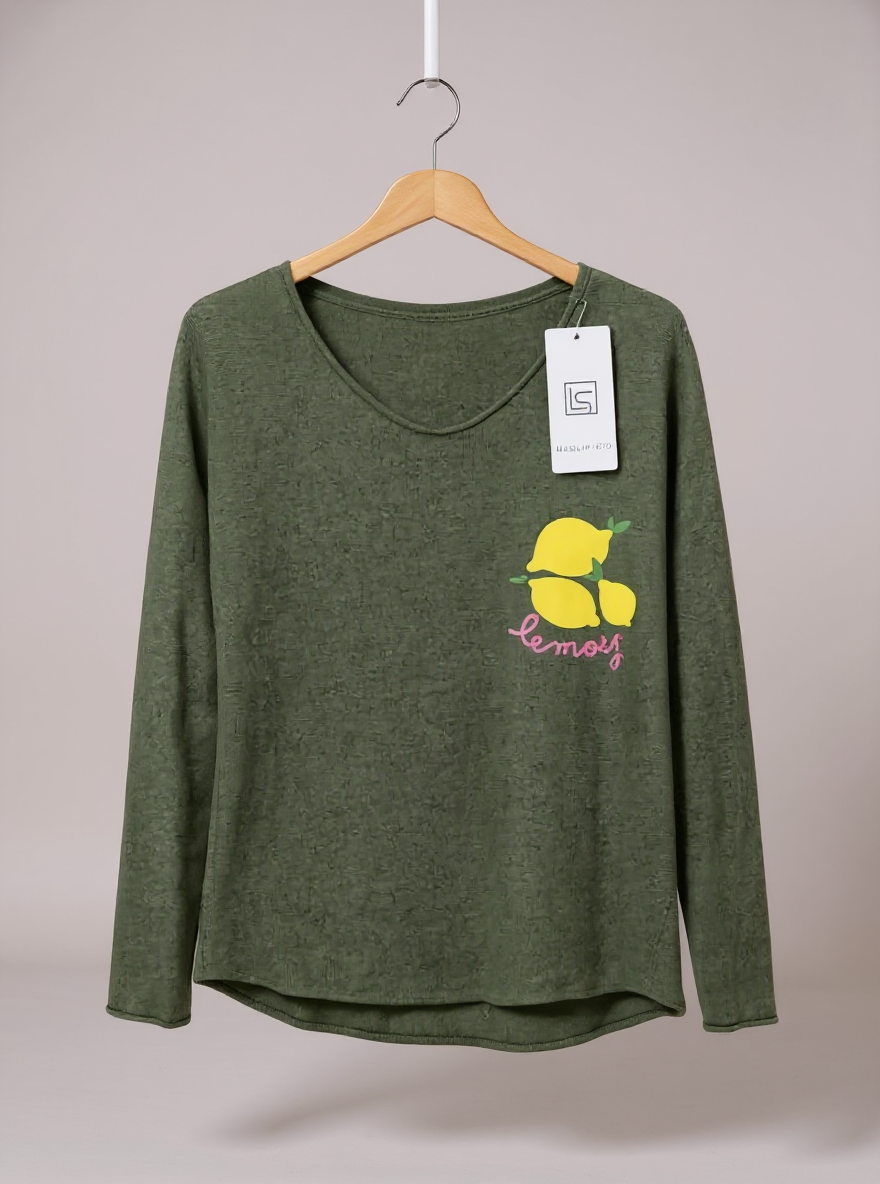 Lemon Legergroen truitje one size, draagbaar tot maat 38/40