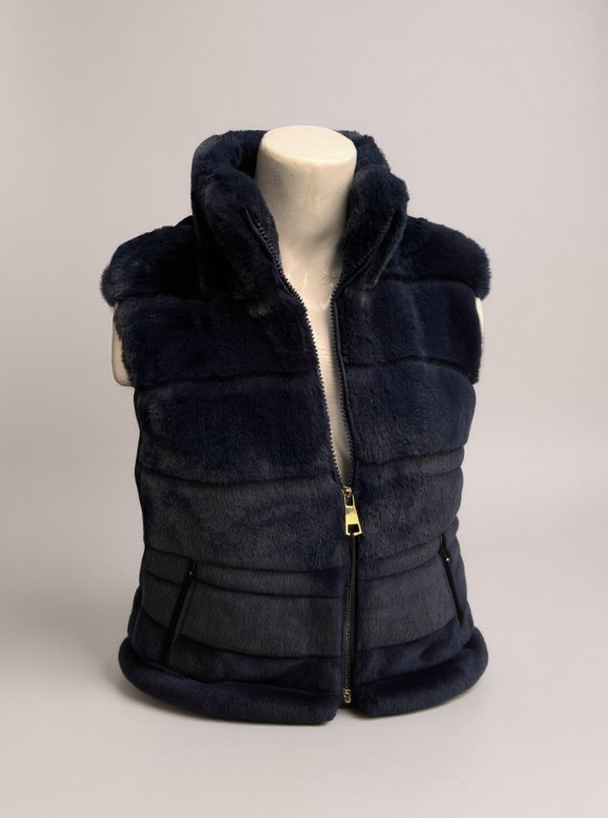 Fluffy Body warmer Navi Blue