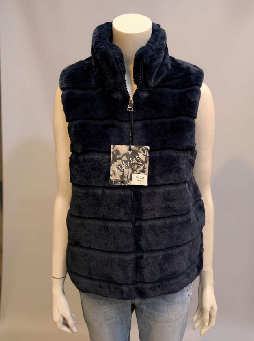 Fluffy Body warmer Navi Blue