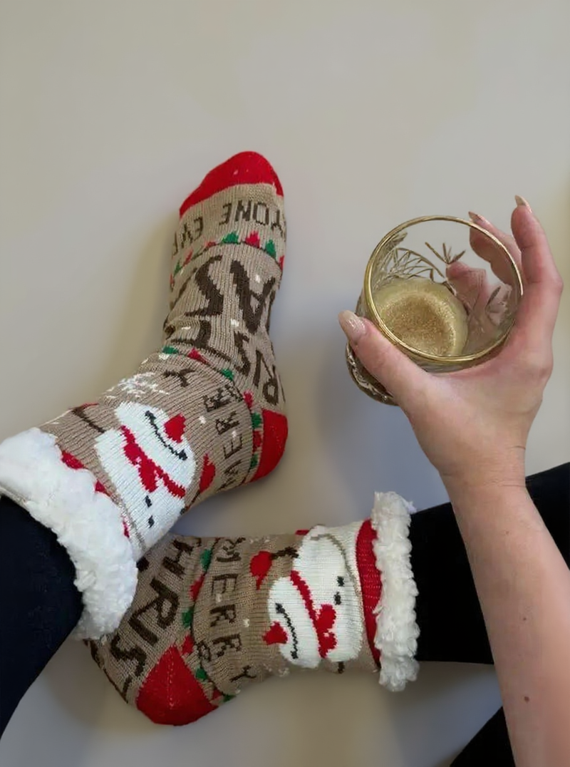 Heerlijk warme Kerst Slofsokken
