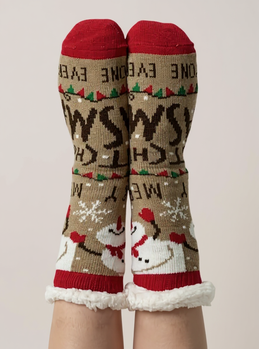 Heerlijk warme Kerst Slofsokken