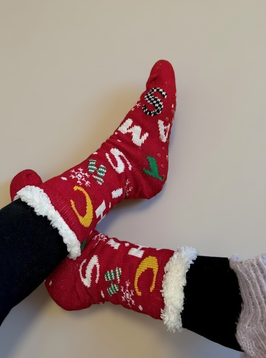 Heerlijk warme Kerst Slofsokken