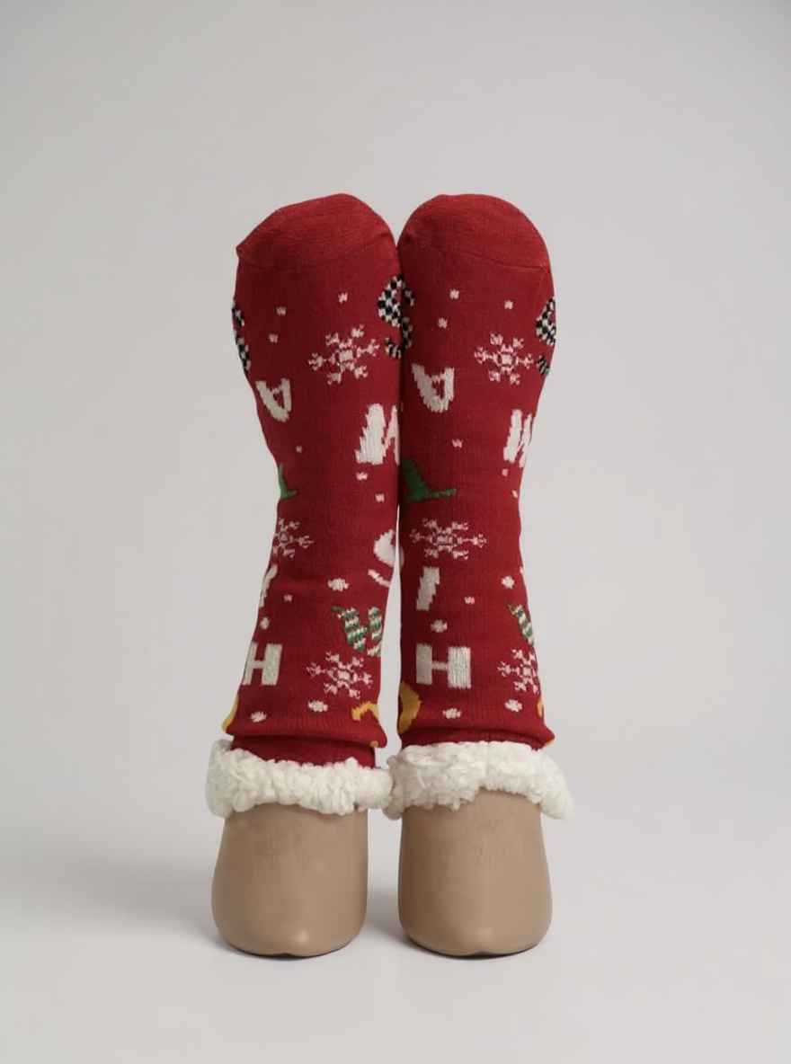 Heerlijk warme Kerst Slofsokken