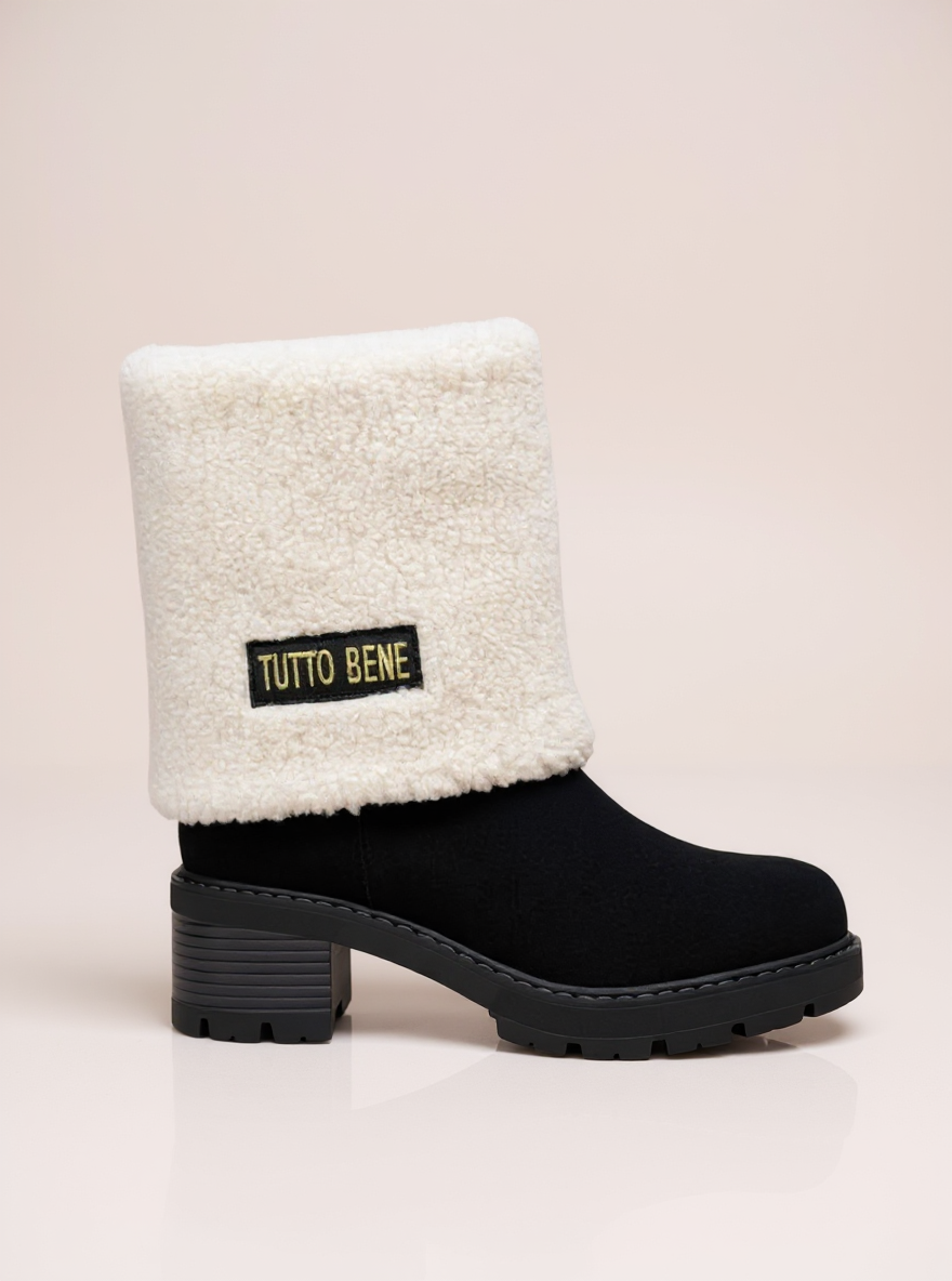 Tuto Bene Teddy omslag Boot Laars Zwart 2 looks in 1 laars