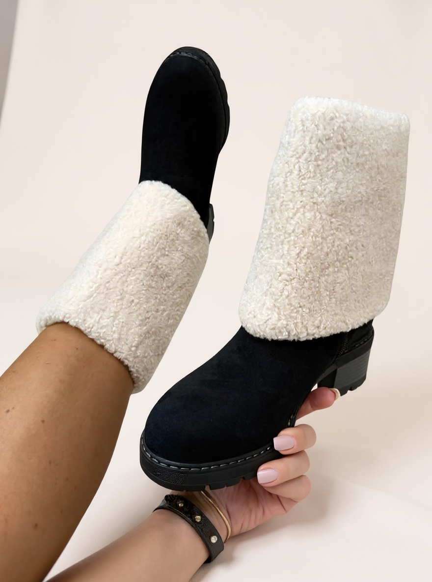 Tuto Bene Teddy omslag Boot Laars Zwart 2 looks in 1 laars