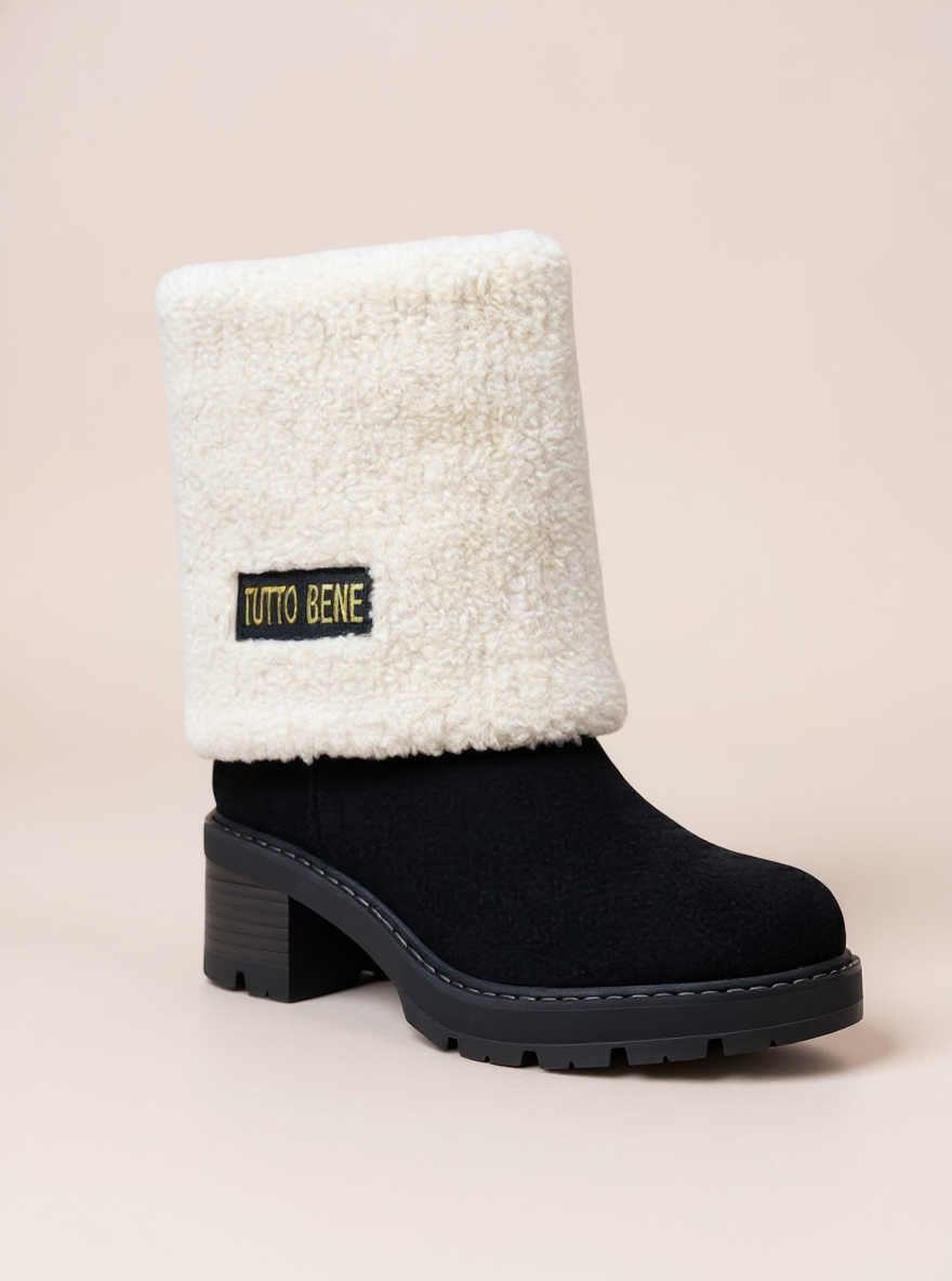 Tuto Bene Teddy omslag Boot Laars Zwart 2 looks in 1 laars