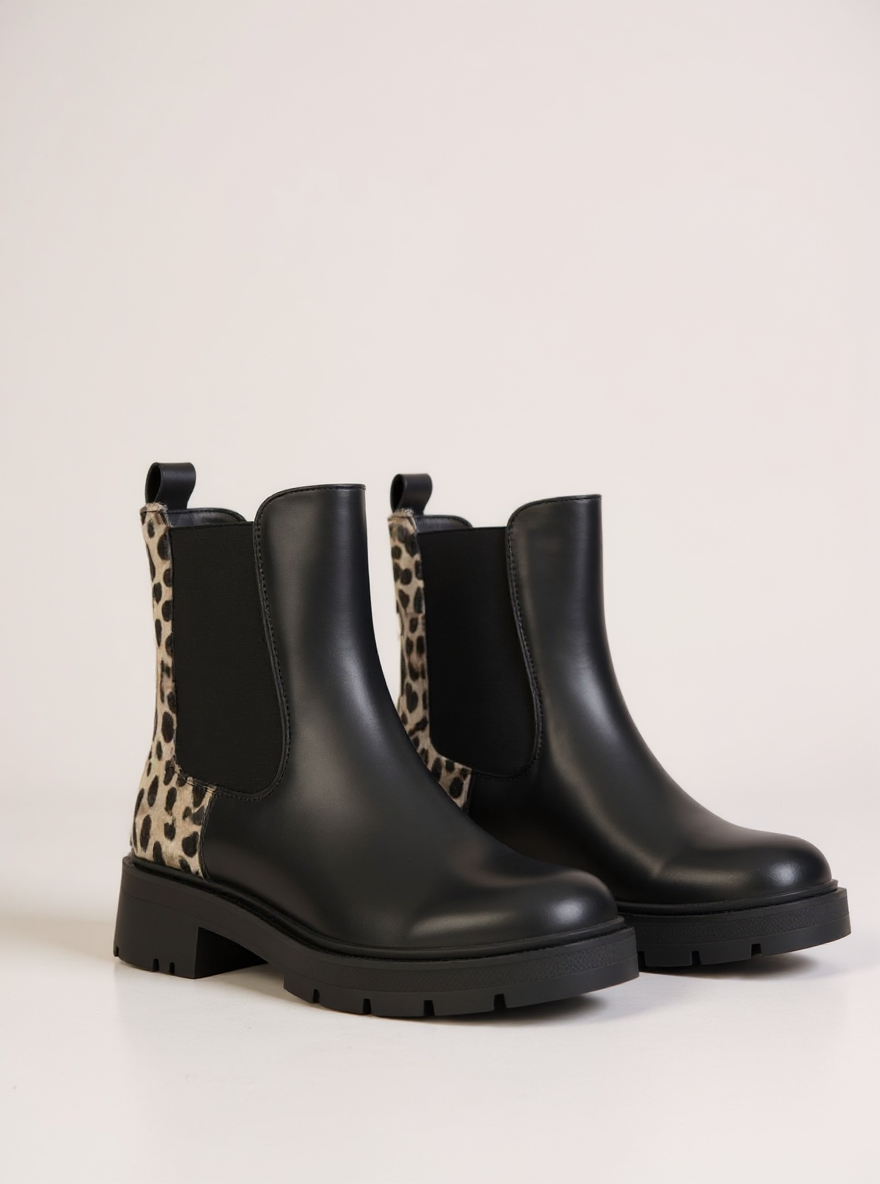 Luipaardprint Chelsea-Boots