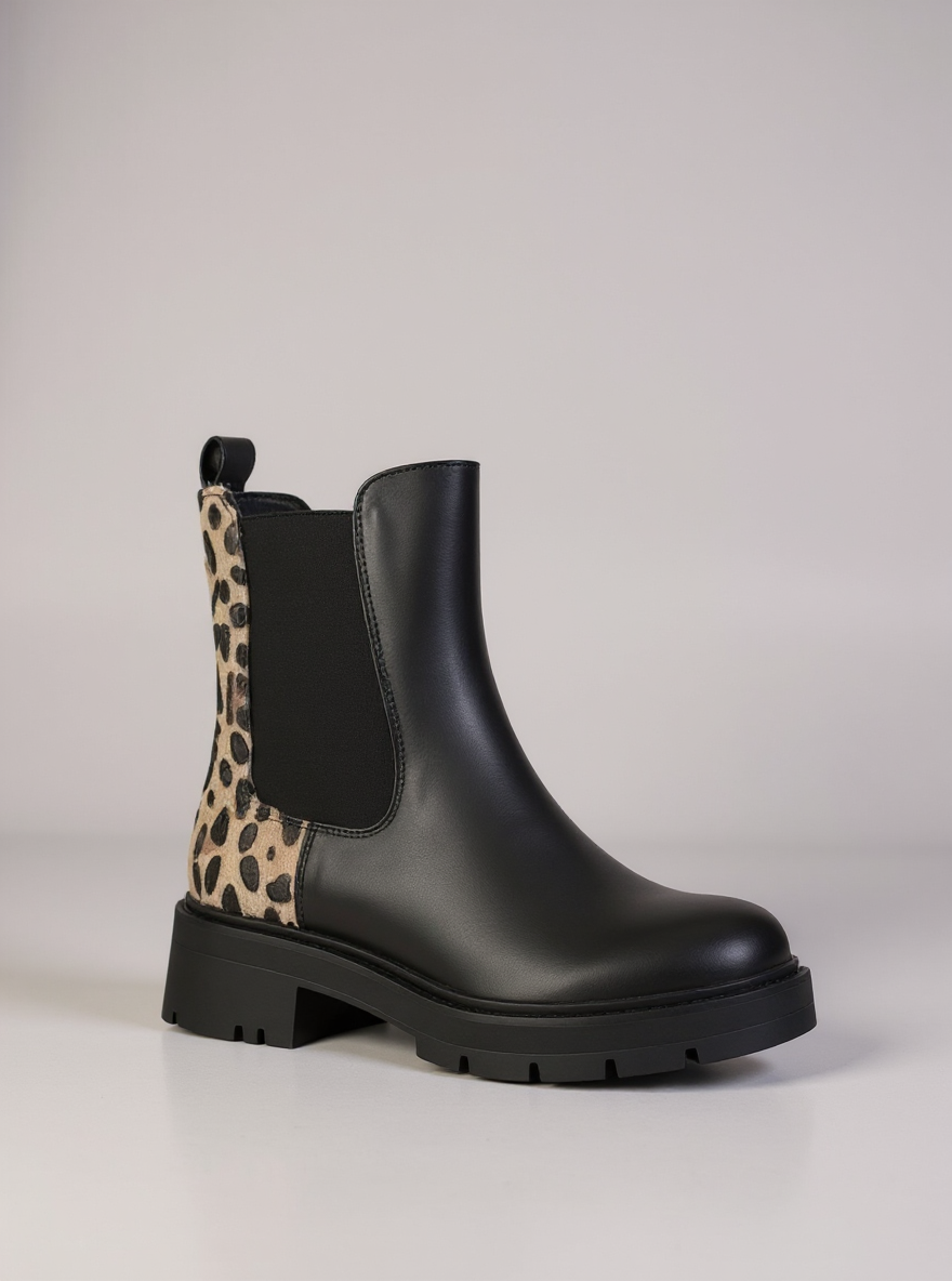 Luipaardprint Chelsea-Boots
