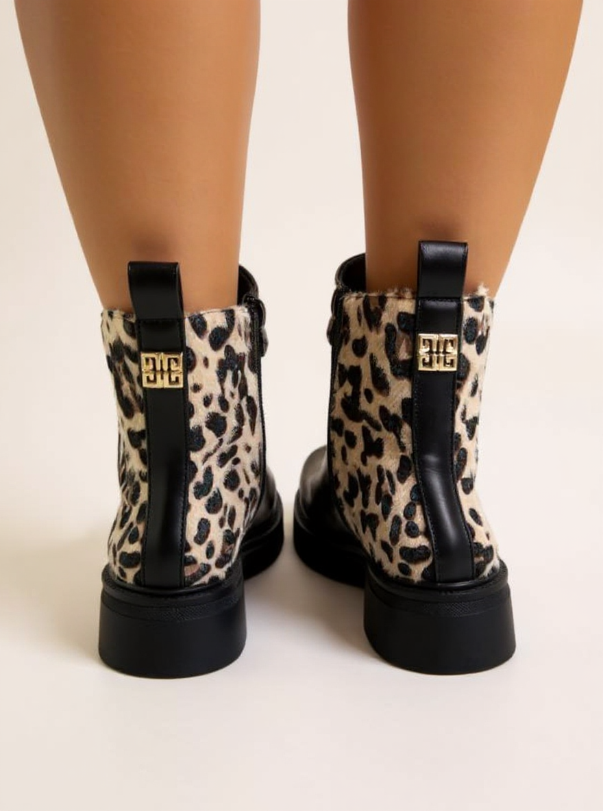 Luipaardprint Chelsea-Boots
