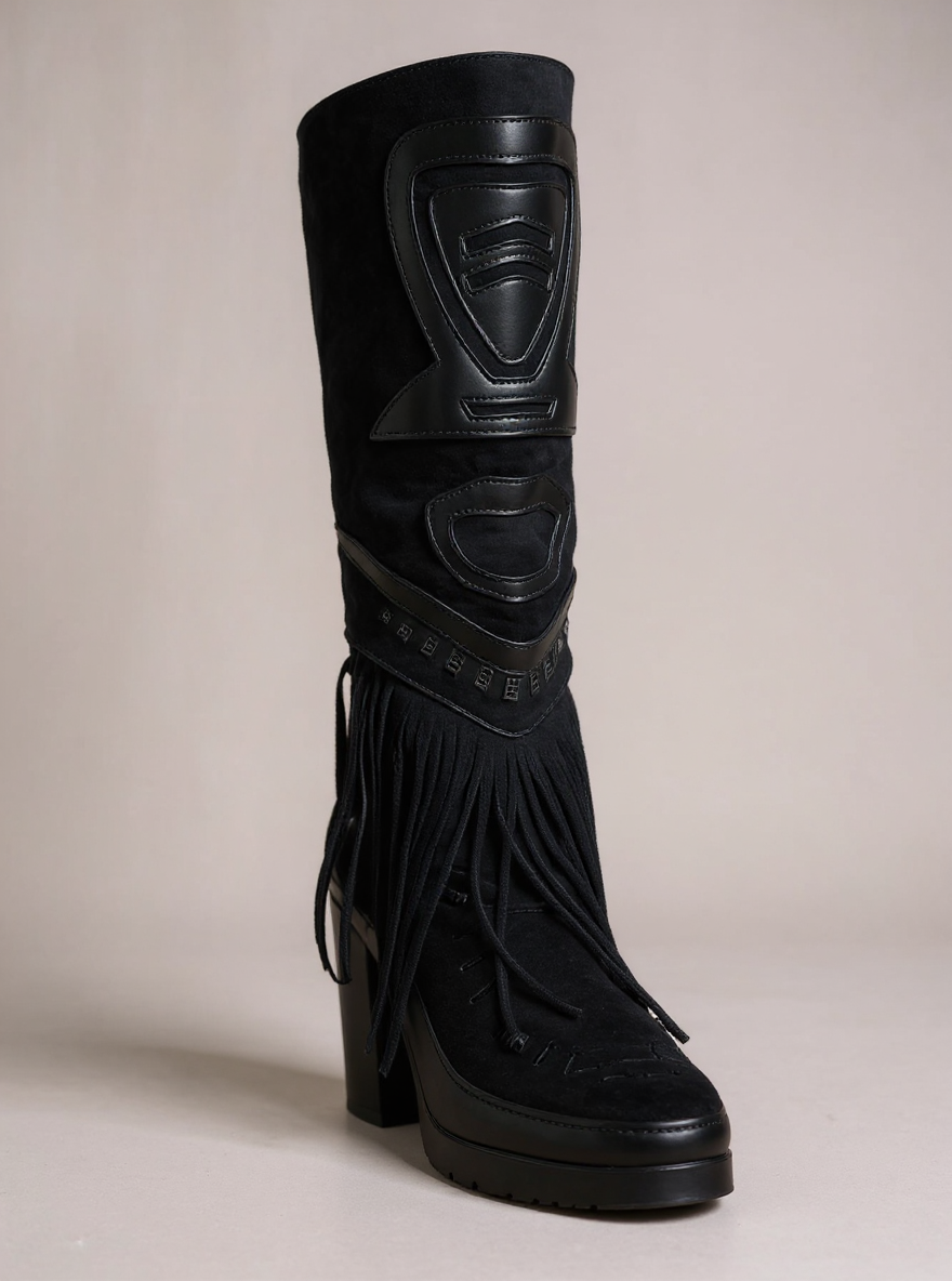Suedine Boho Fringie Boots