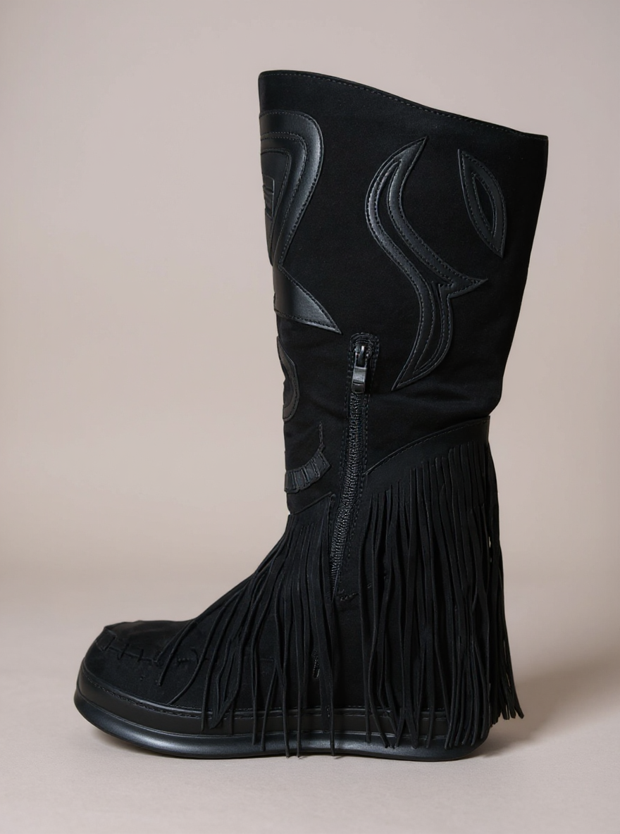 Suedine Boho Fringie Boots