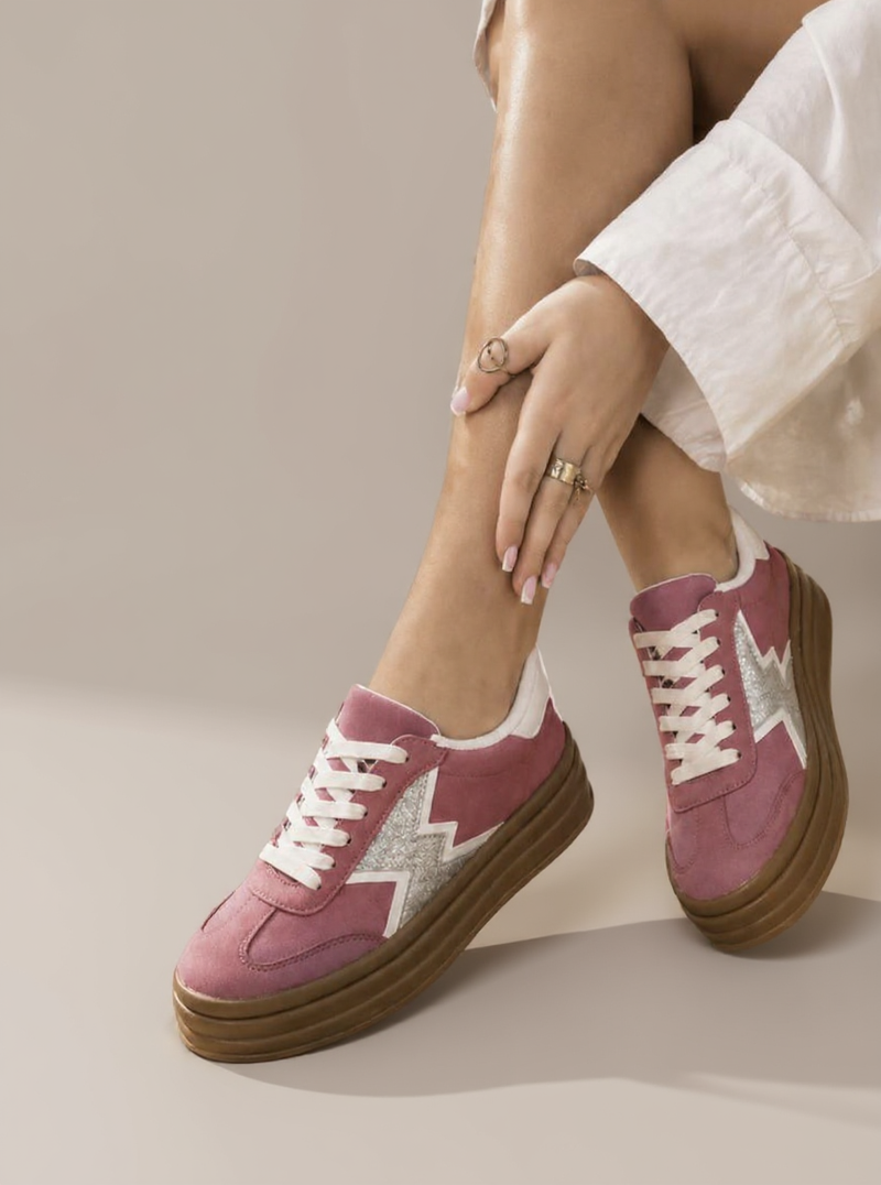 Trendy Roze Sneaker Bliksemschicht