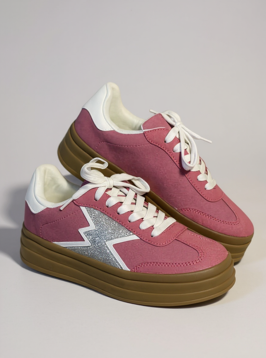 Trendy Roze Sneaker Bliksemschicht