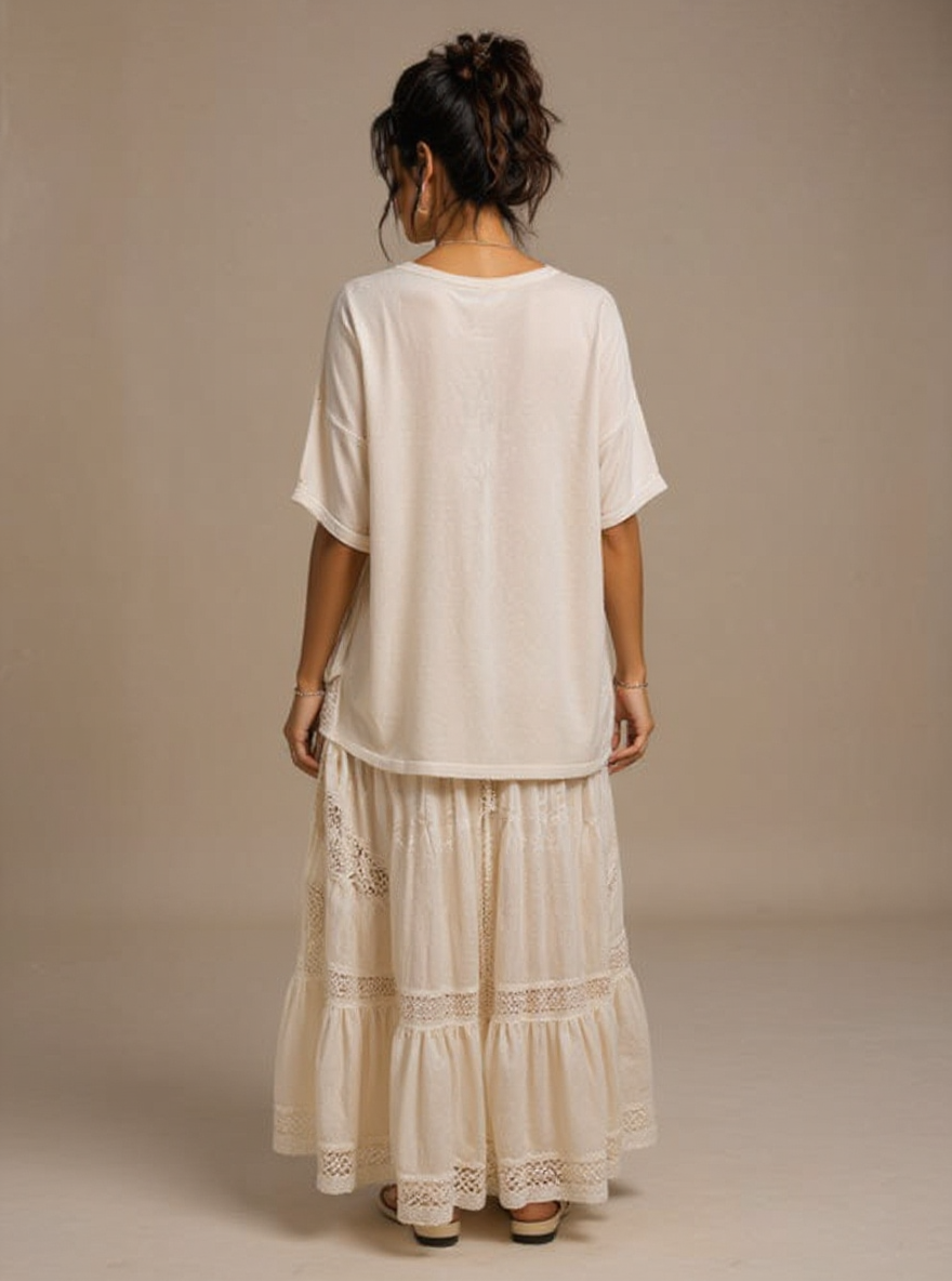Oversized Creme kleurig t'shirt Pray on it one size fitts all