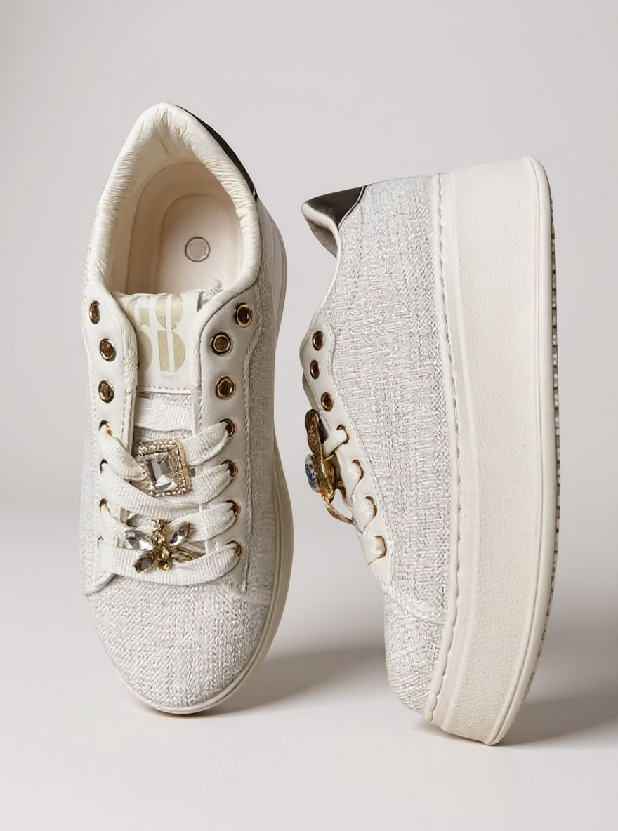 Embleem Sneakers Beige Rose
