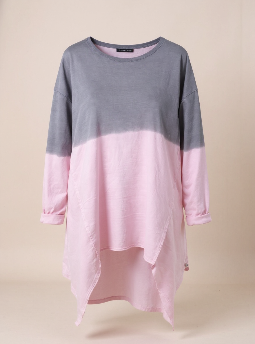 Trendy Oversized Ombre Shirt, one size past tot maat 46