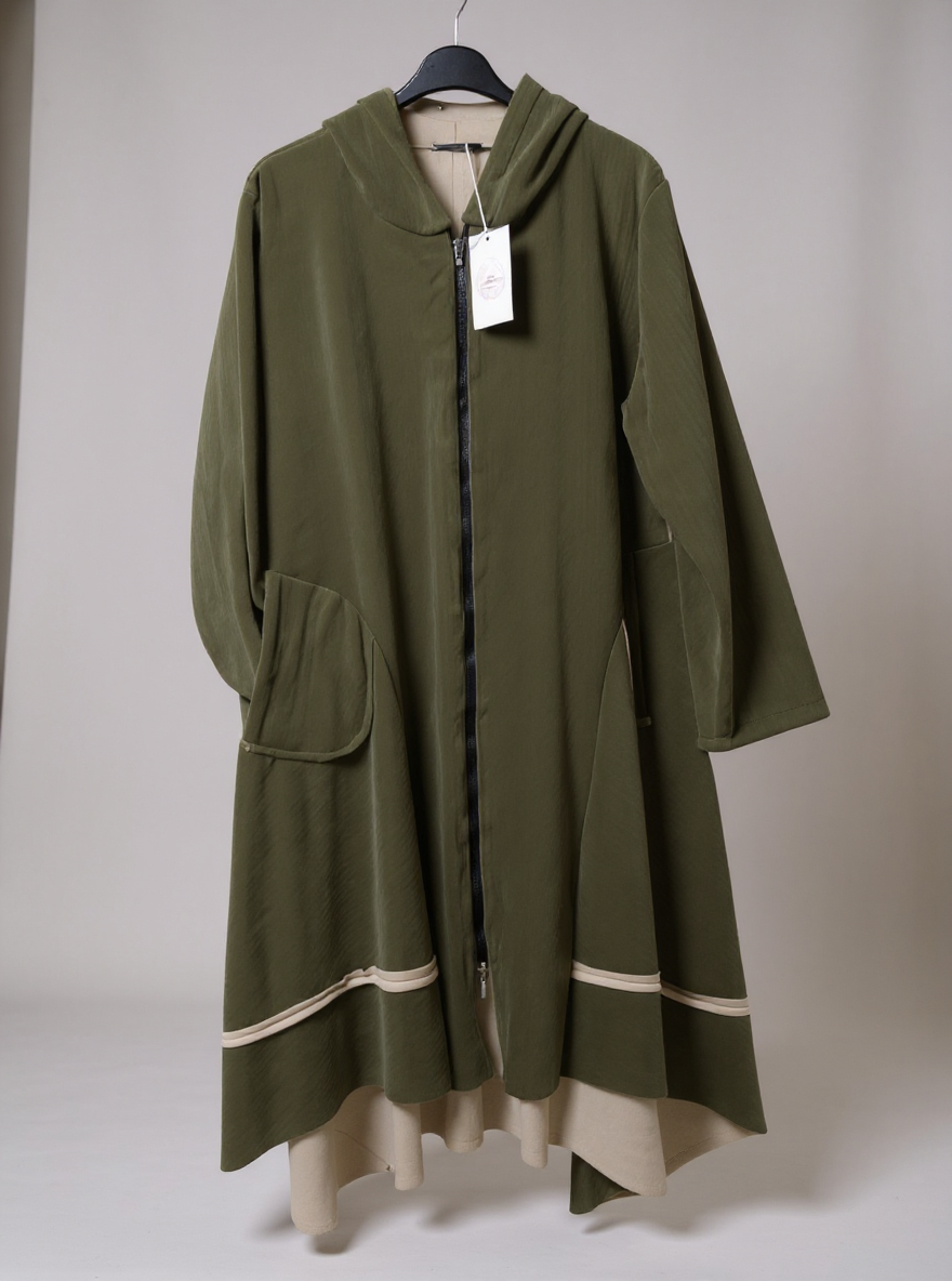 Oversizede Groene fluweel Clarice lange Jas
