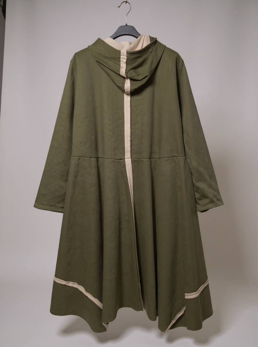 Oversizede Groene fluweel Clarice lange Jas