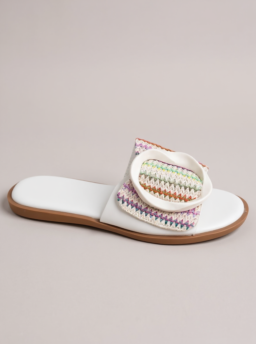 Boho Slippers Flat white