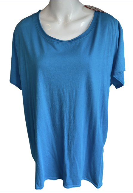 Kobalt T'shirt langer model met naad op rugpand one size 44/46