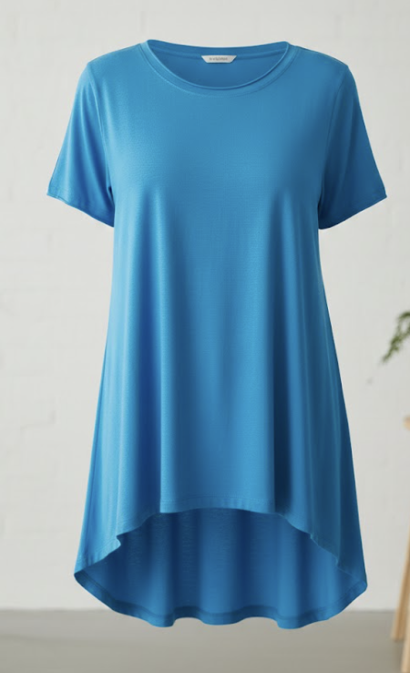 Kobalt T'shirt langer model met naad op rugpand one size 44/46